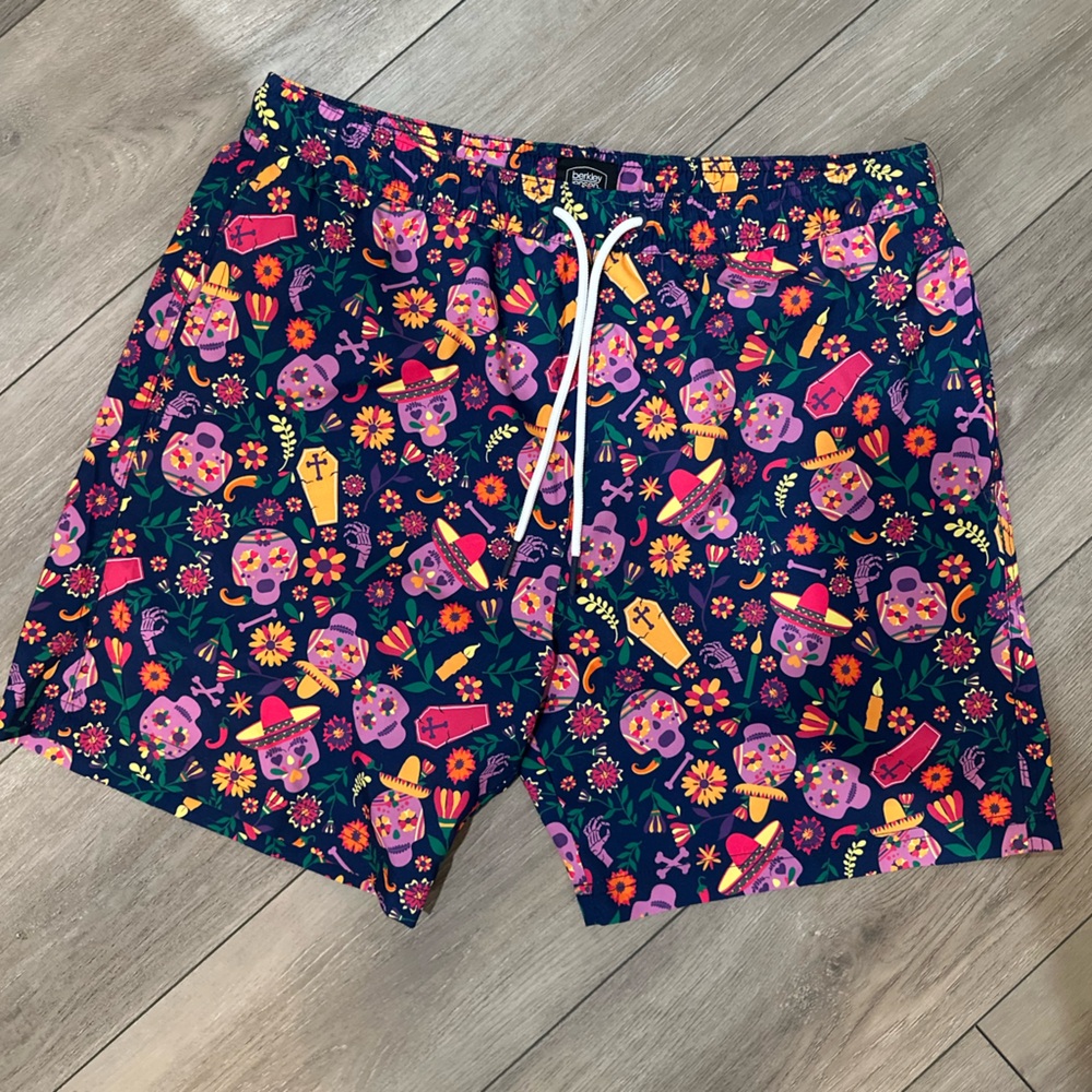 Men’s Swim Trunks • Size Large (New Condition) Sugar Skull Design